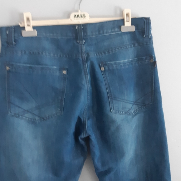 PD&C Men's Garet Blue Straight Fit Jeans - Size 36W x 32L - Picture 7 of 11